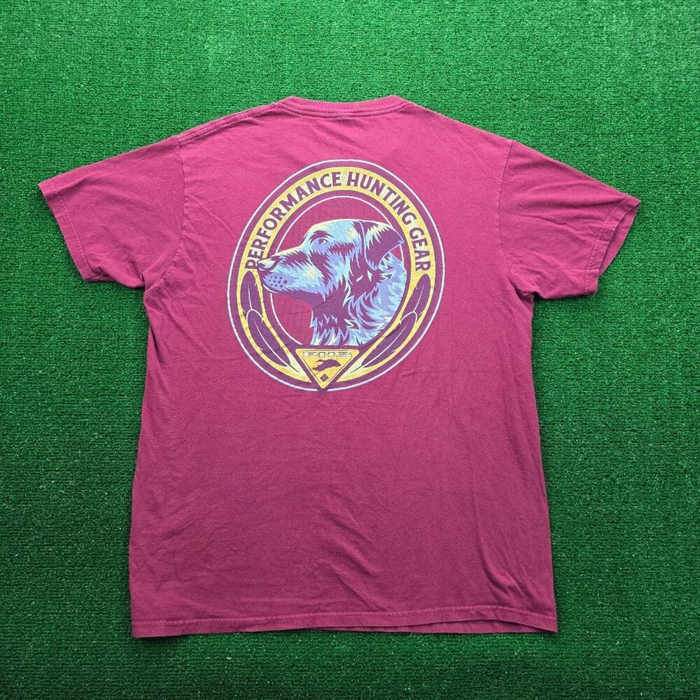 Columbia‎ Tshirt Mens Large Red PHG Performance Hunting Dog Outdoor Apparel